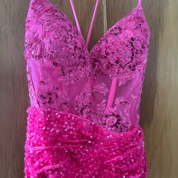 Pink Corset Prom Dress - Picture 3 of 7